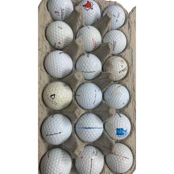 18 Titleist Golf Balls Used Stored In Egg Carton 103a - Picture 3 of 3